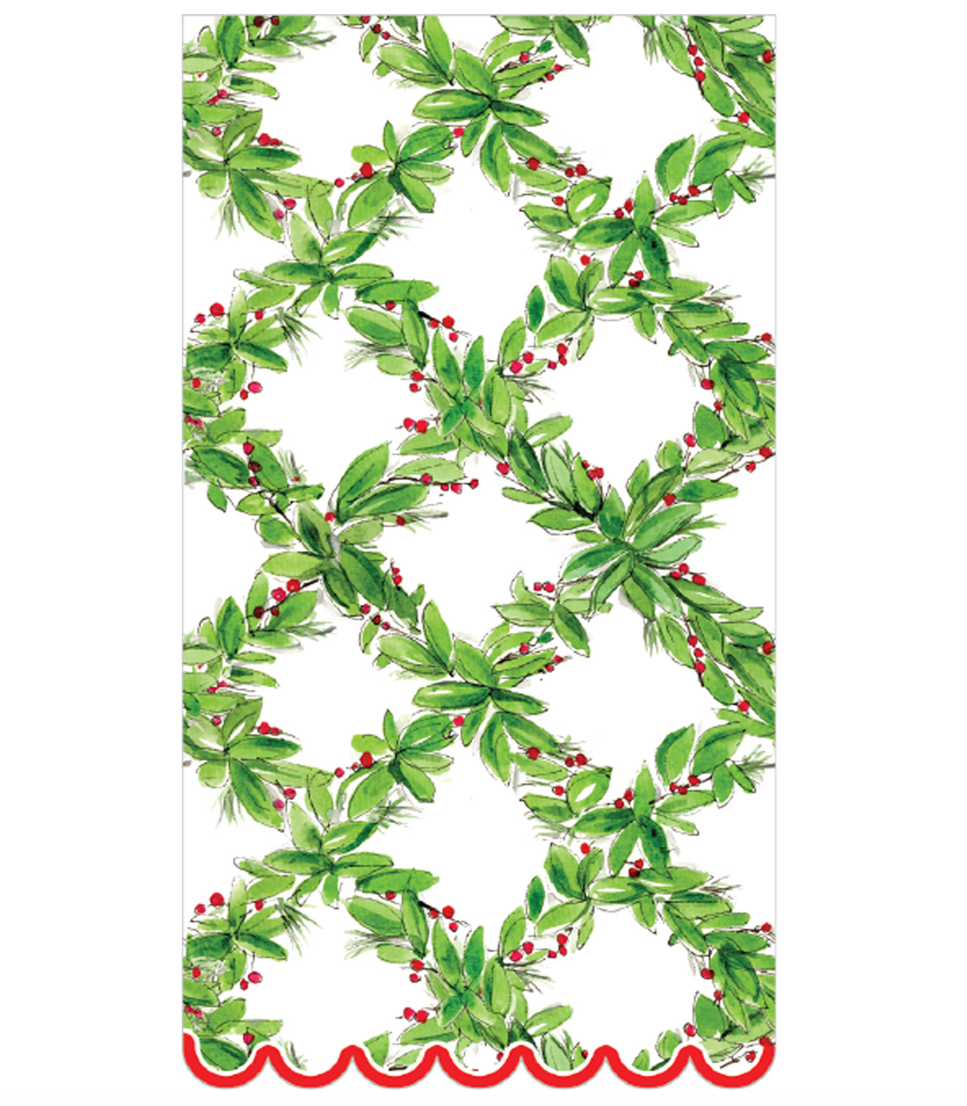SOPHISTIPLATE HOLLY BERRY BY ROSANNE BECK GUEST TOWEL SOPHISTIPLATE HOLLY BERRY BY ROSANNE BECK GUEST TOWEL