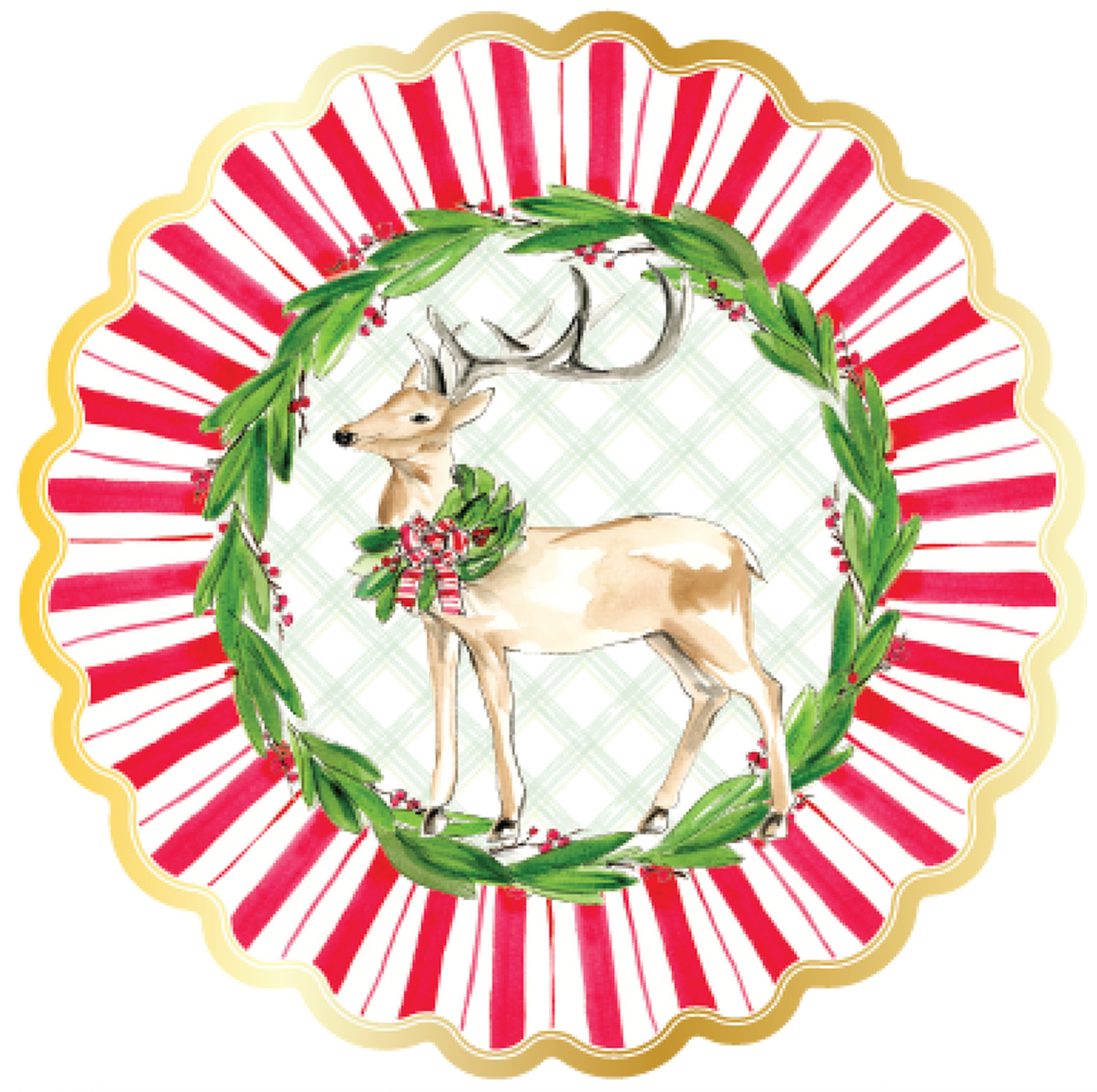 SOPHISTIPLATE HOLLY BERRY BY ROSANNE BECK SCALLOPED DINNER PLATE SOPHISTIPLATE HOLLY BERRY BY ROSANNE BECK SCALLOPED DINNER PLATE