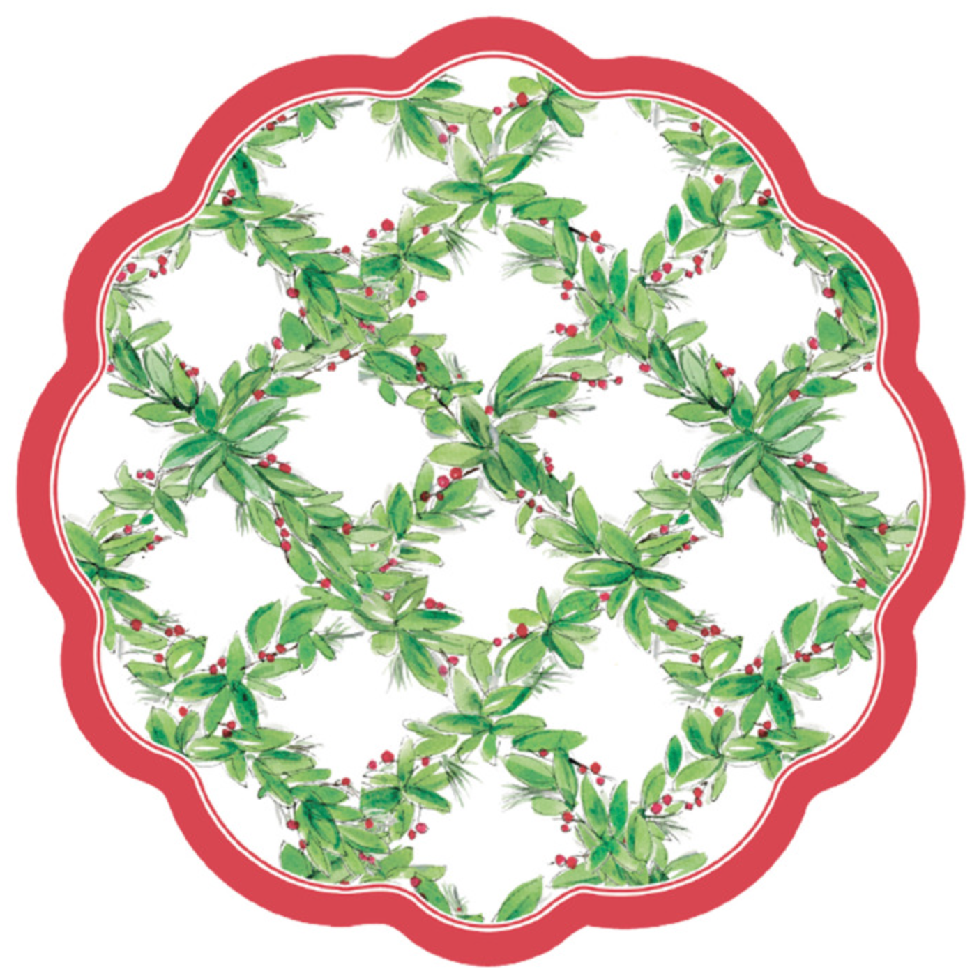 SOPHISTIPLATE HOLLY BERRY BY ROSANNE BECK SCALLOPED APPETIZER/DESSERT PLATE SOPHISTIPLATE HOLLY BERRY BY ROSANNE BECK SCALLOPED APPETIZER/DESSERT PLATE