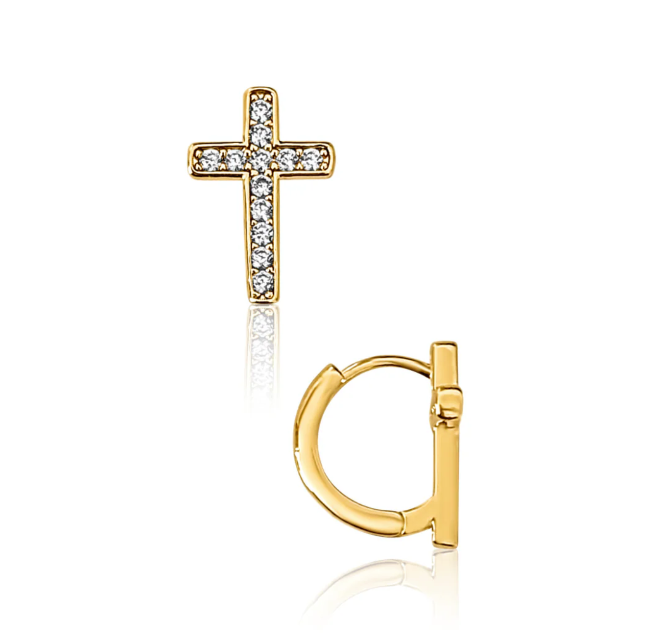 ELLIE VAIL RIDGE CROSS HUGGIE HOOP EARRING ELLIE VAIL RIDGE CROSS HUGGIE HOOP EARRING