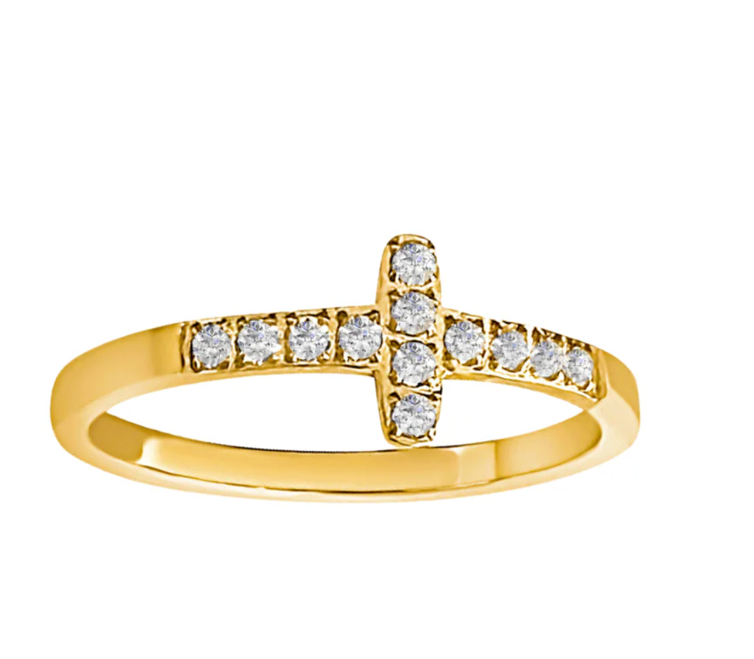 ELLIE VAIL BROOKS SIDEWAYS CROSS RING ELLIE VAIL BROOKS SIDEWAYS CROSS RING