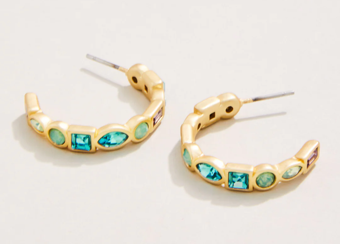 SHINE BRIGHT HOOP EARRINGS-SEA FOAM SHINE BRIGHT HOOP EARRINGS-SEA FOAM