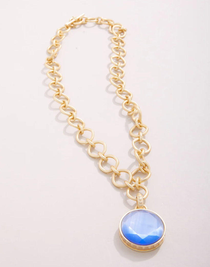 NAIA CHUNKY NECKLACE 20" OPTIC BLUE NAIA CHUNKY NECKLACE 20" OPTIC BLUE