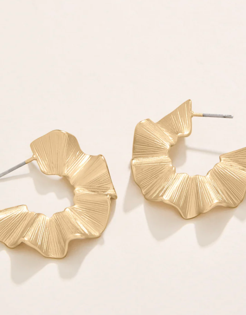 RUFFLE HOOP EARRINGS
