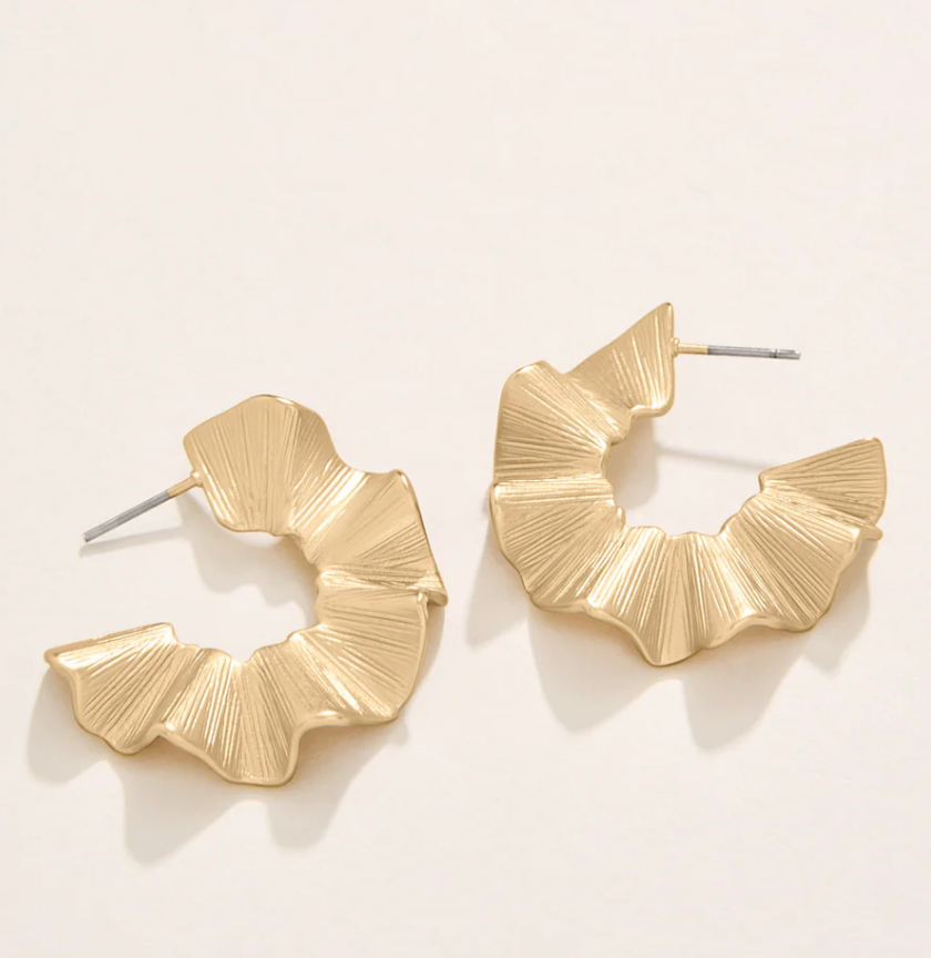 RUFFLE HOOP EARRINGS RUFFLE HOOP EARRINGS