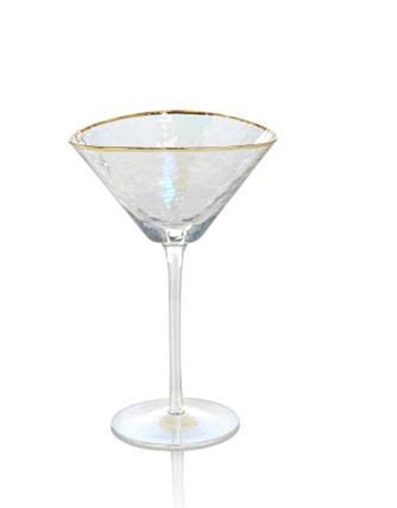 ZODAX APERITIVO TRIANGULAR MARTINI GLASS- LUSTER WITH GOLD