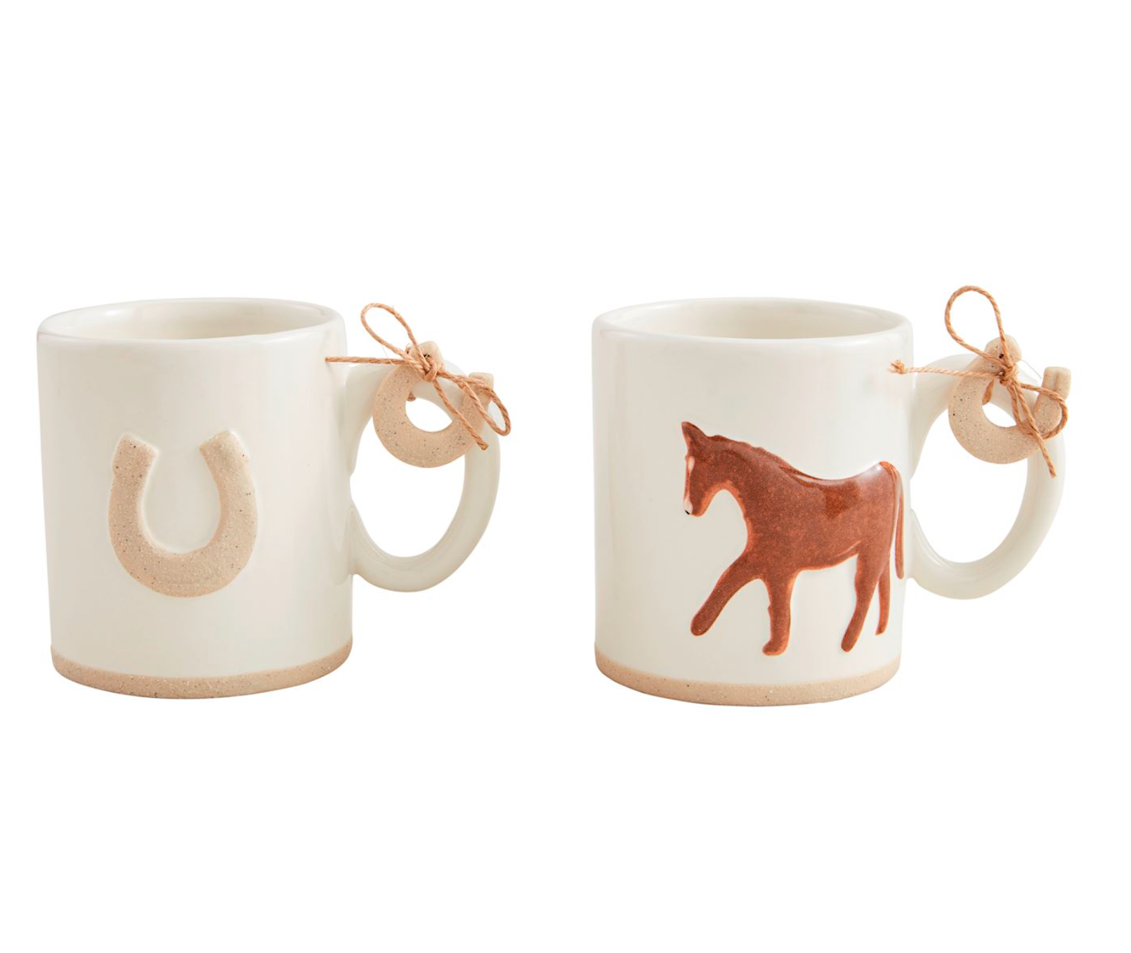 MUD PIE HORSE & HORSESHOE MUGS