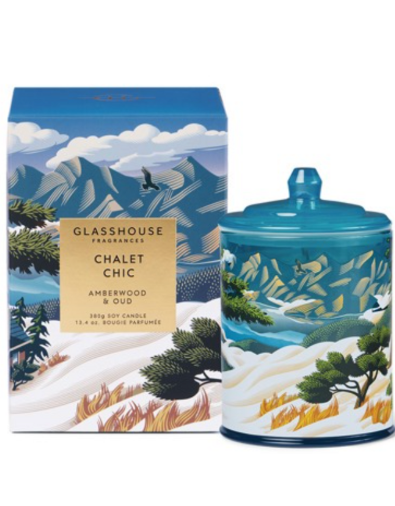 GLASSHOUSE FRAGRANCES CHALET CHIC-13.4 OZ CANDLE