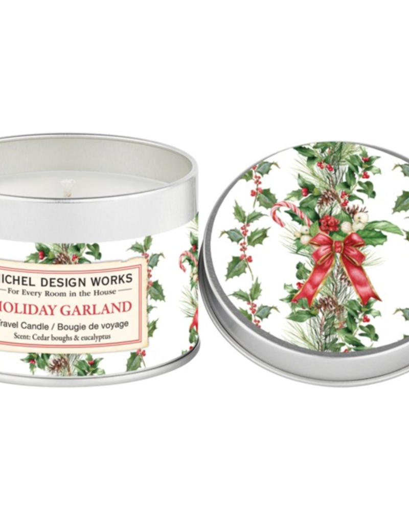 MICHEL DESIGN WORKS HOLIDAY GARLAND TRAVEL CANDLE