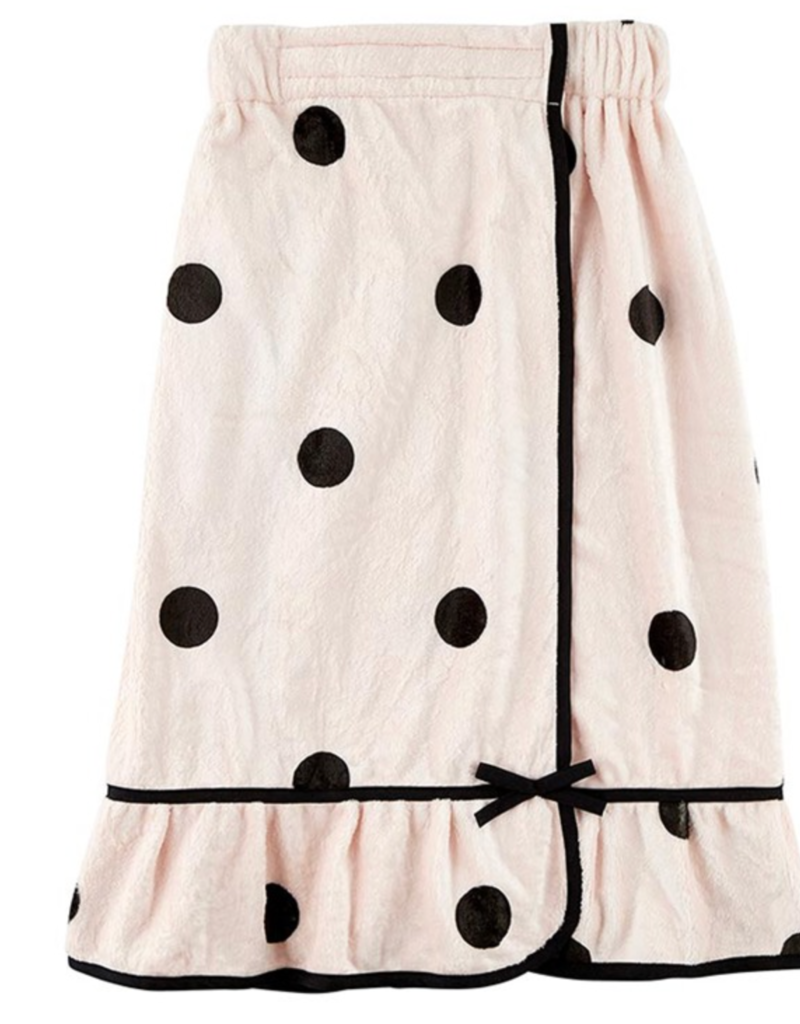 BELLA SLEEP AND SPA SPA WRAP BLUSH BLACK DOTS