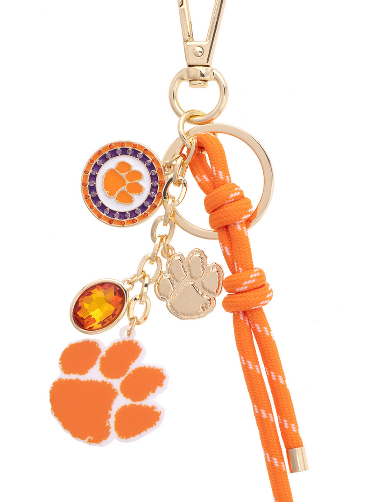 CANVAS Clemson Tigers Cluster Bag Charm in Orange