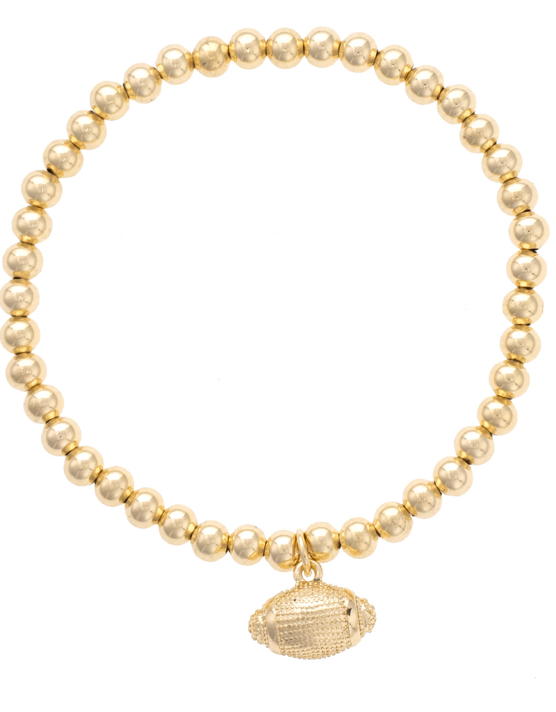 CANVAS FOOTBALL BALL BEAD STRETCH BRACELET