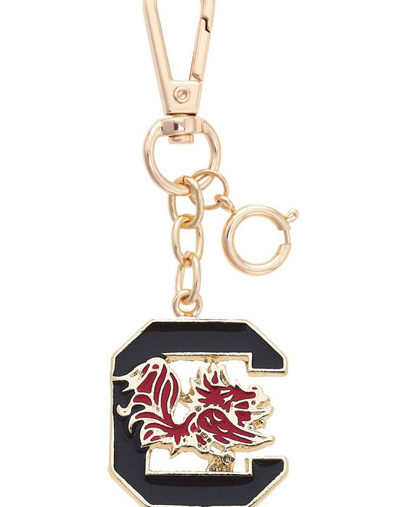 CANVAS SOUTH CAROLINA GAMECOCKS ENAMEL LOGO BAG CHARM