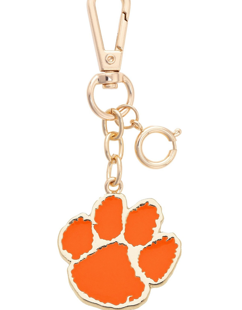 CANVAS CLEMSON TIGERS ENAMEL LOGO BAG CHARM
