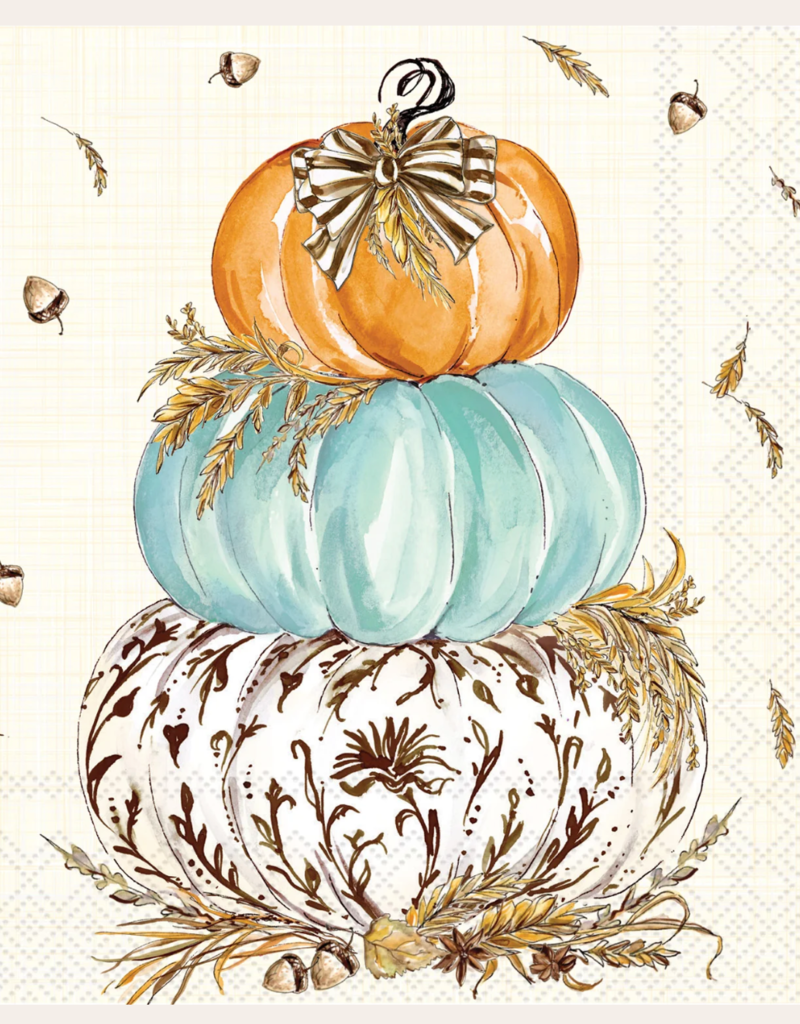 WHIMSICAL WHEAT PUMPKINS COCKTAIL NAPKINS