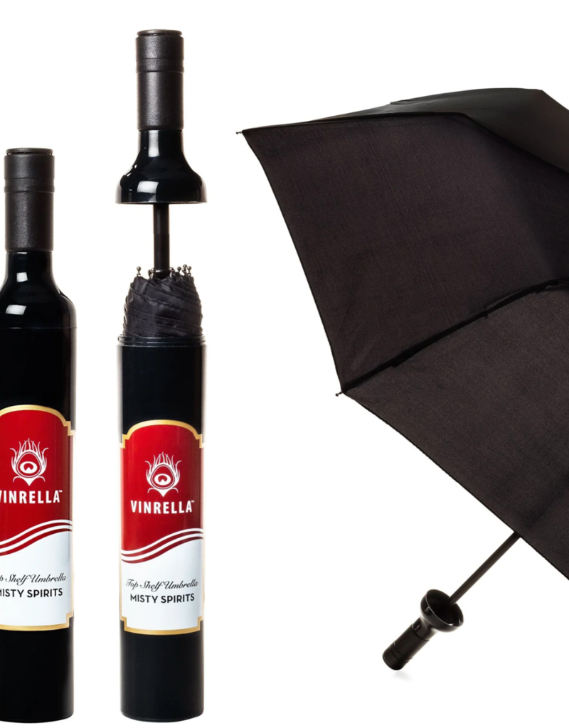 VINRELLA MISTY SPIRITS LABELED BOTTLE UMBRELLA