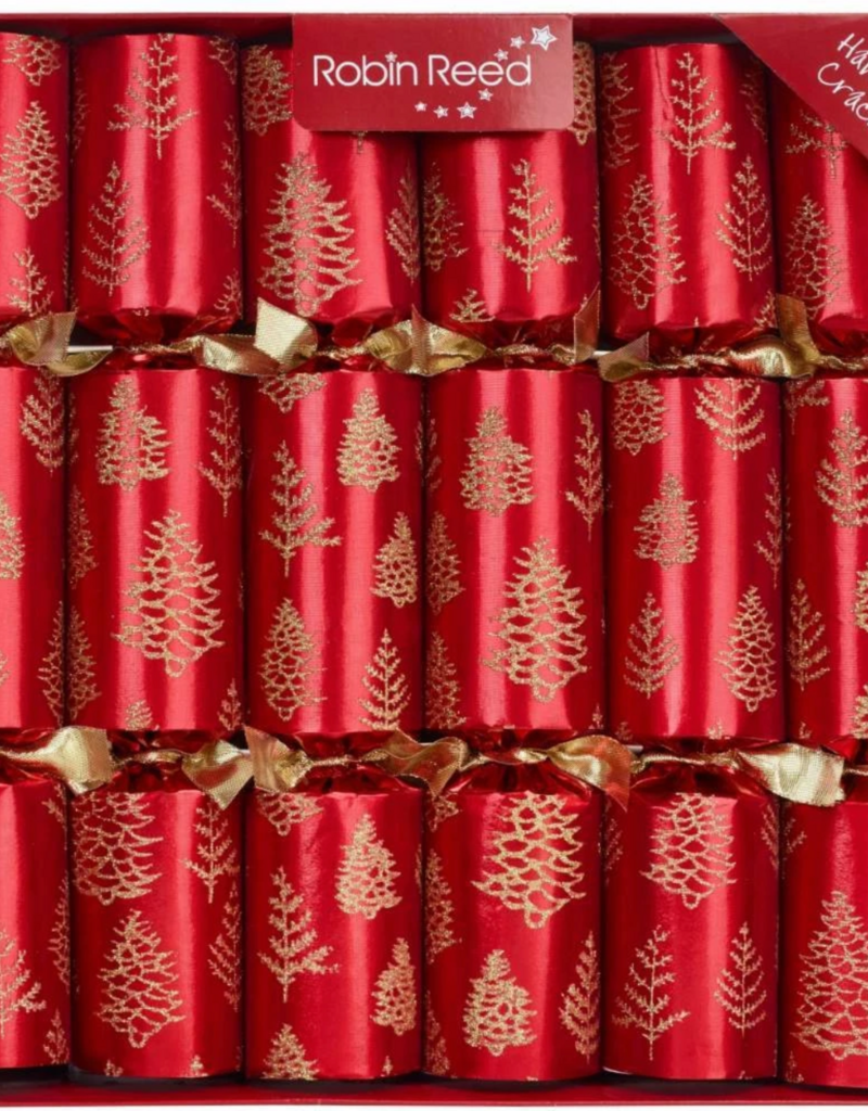 ROBIN REED CHRISTMAS CRACKERS RED TREE FLAKES CHRISTMAS CRACKERS