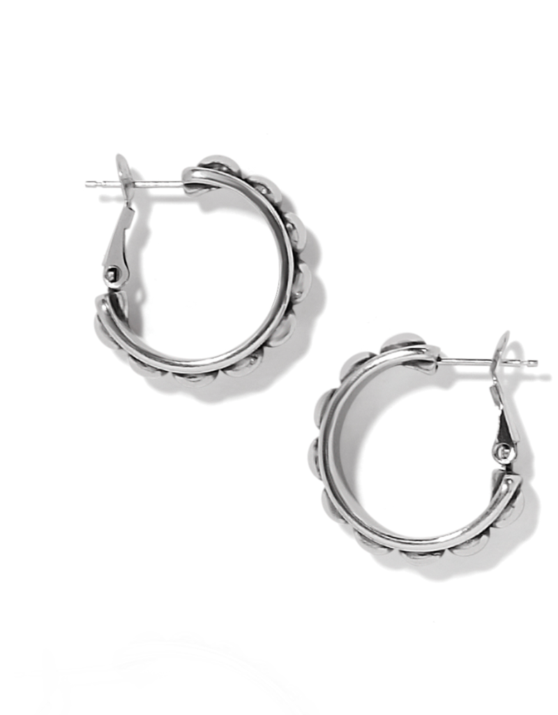 BRIGHTON PRETTY TOUGH STUD MEDIUM LEVERBACK HOOP EARRINGS
