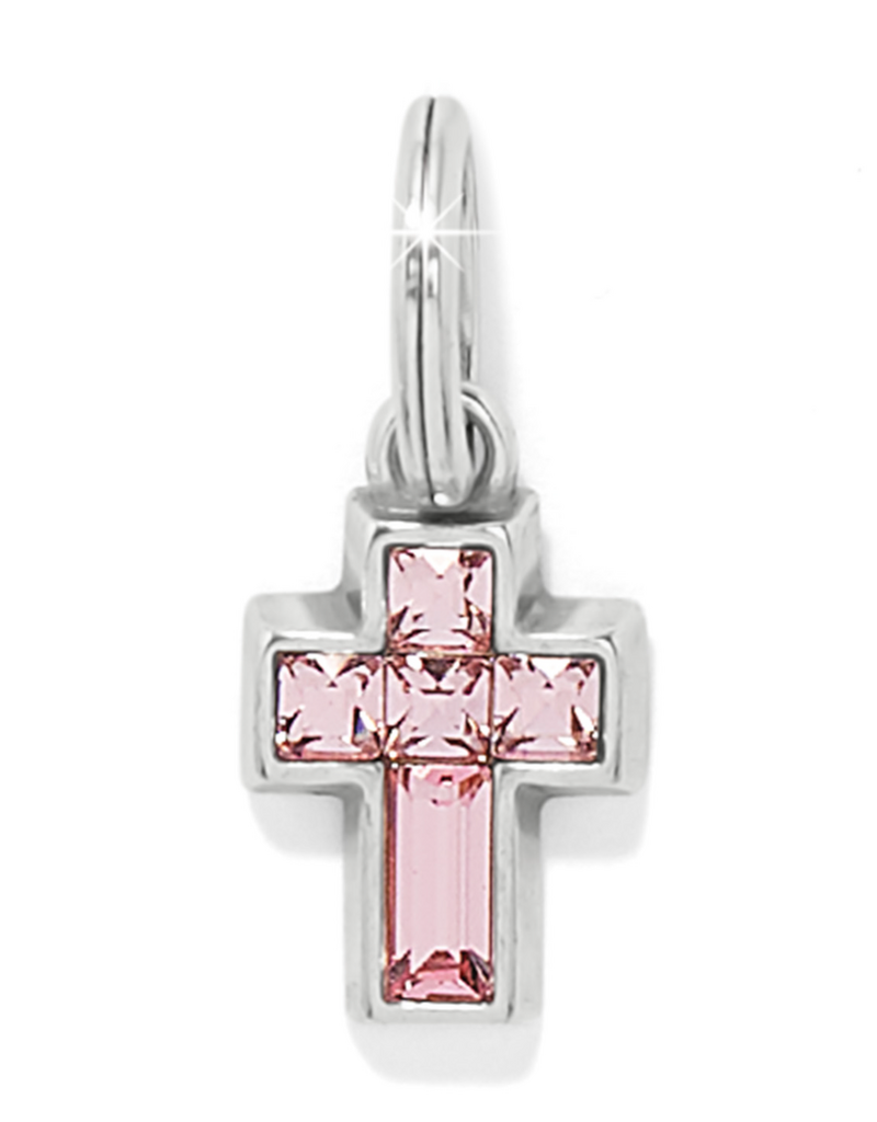 BRIGHTON LIGHT ROSE CROSS CHARM