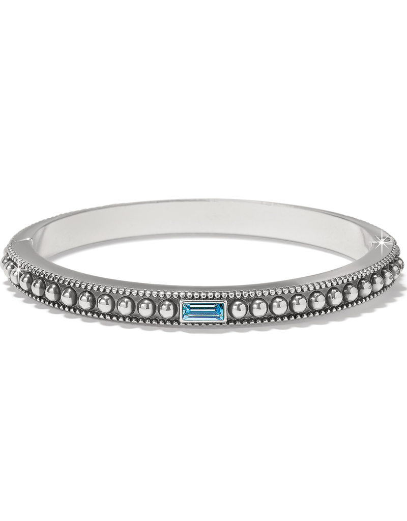 BRIGHTON PRETTY TOUGH GEM HINGED BANGLE-AQUA