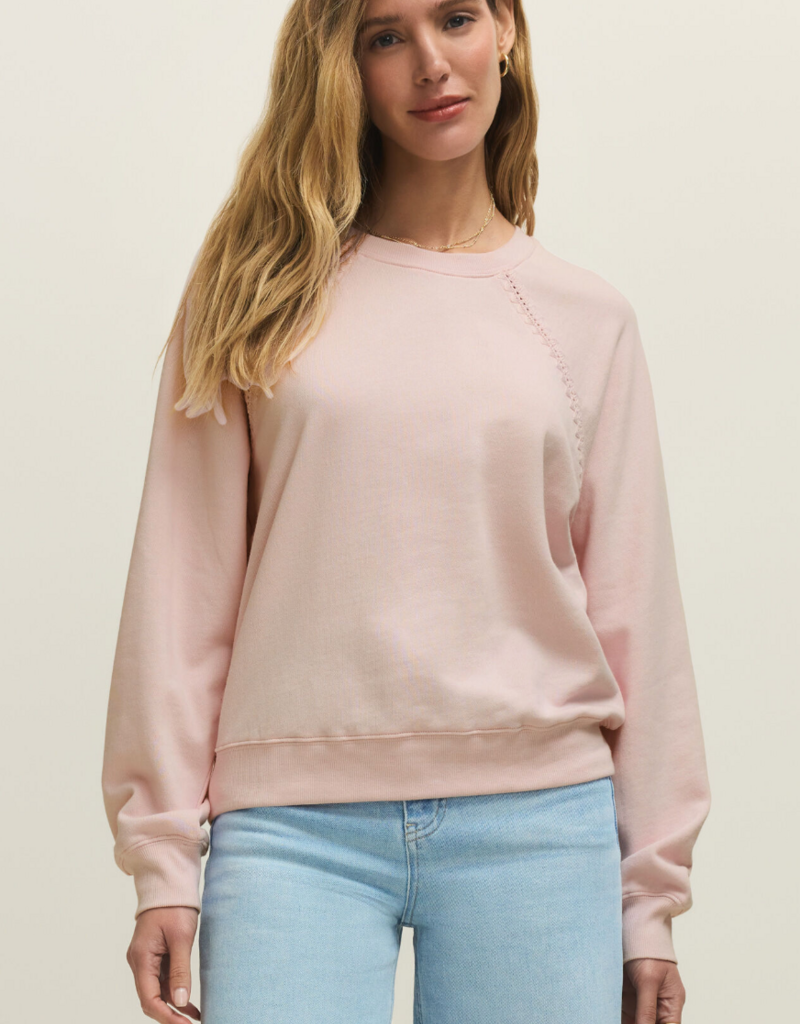 Z SUPPLY ALL AROUND SWEATSHIRT-WASHED PINK