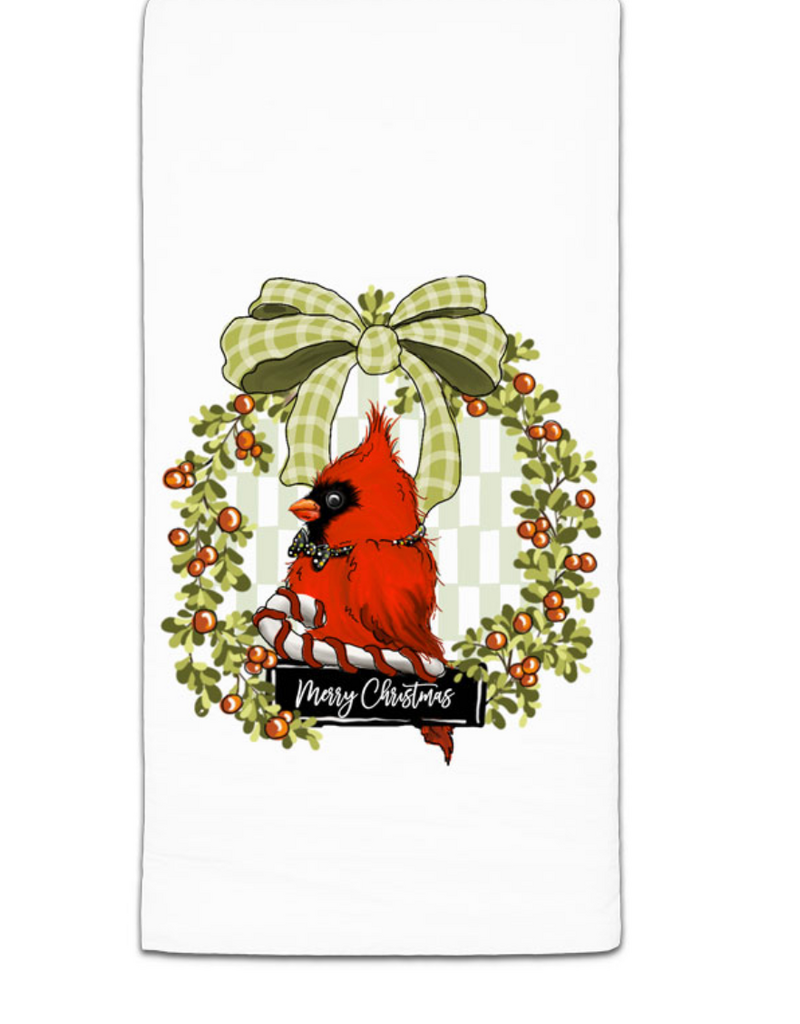 CJ BELLA CO CARDINAL WREATH FLOUR SACK TOWEL