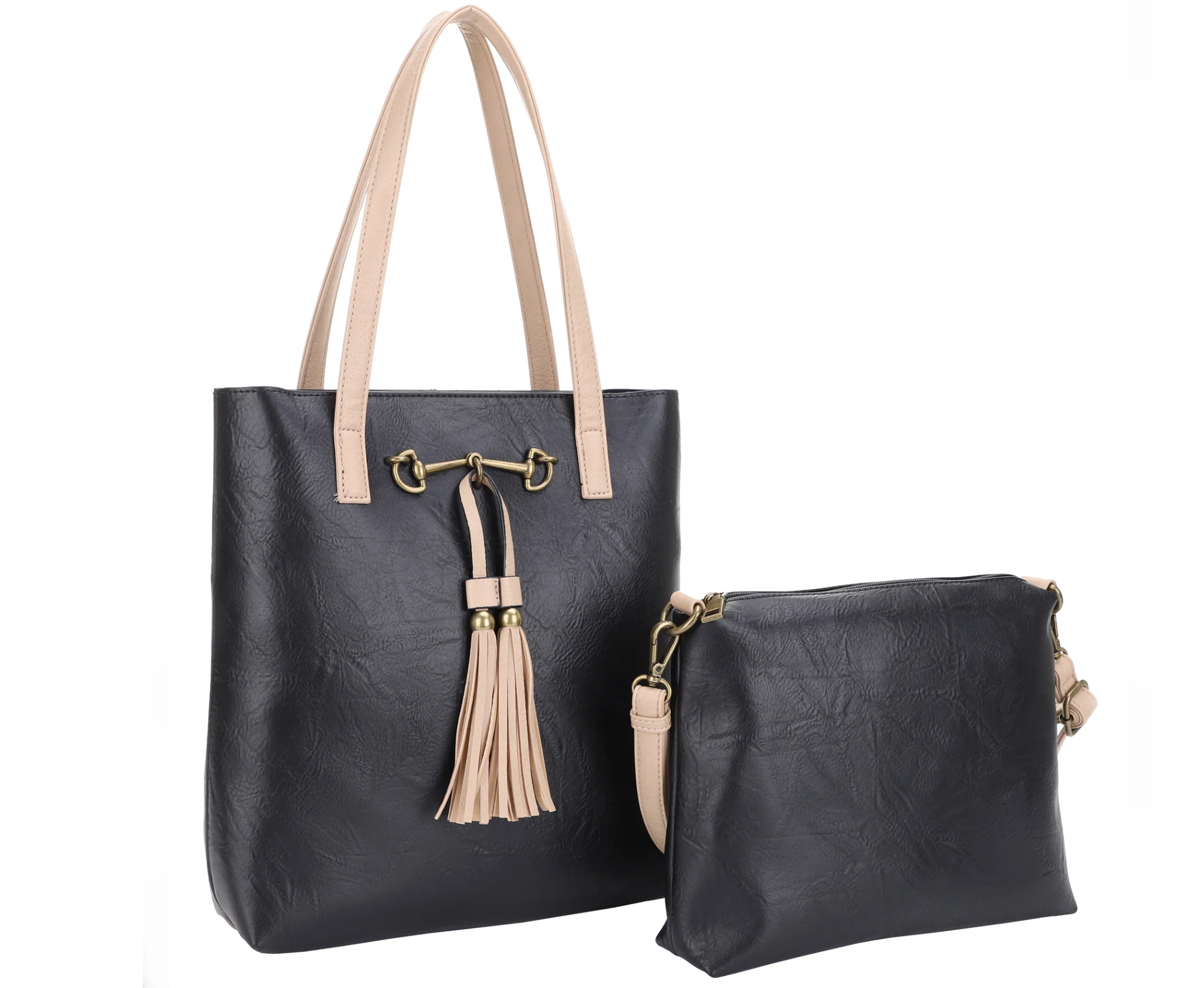 LIZ SOTO JANE TWO-IN-ONE HORSEBIT TOTE WITH TASSEL