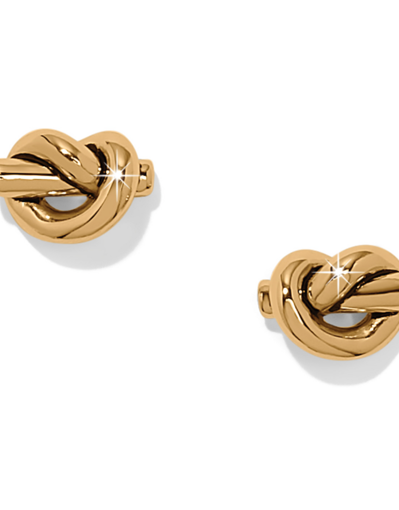 BRIGHTON INTERLOK SINGLE KNOT MINI EARRINGS GOLD