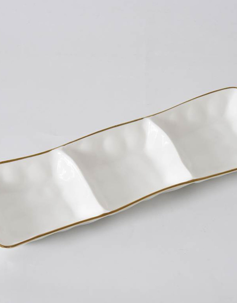 PAMPA BAY GOLDEN HANDLES THREE SECTION SERVER