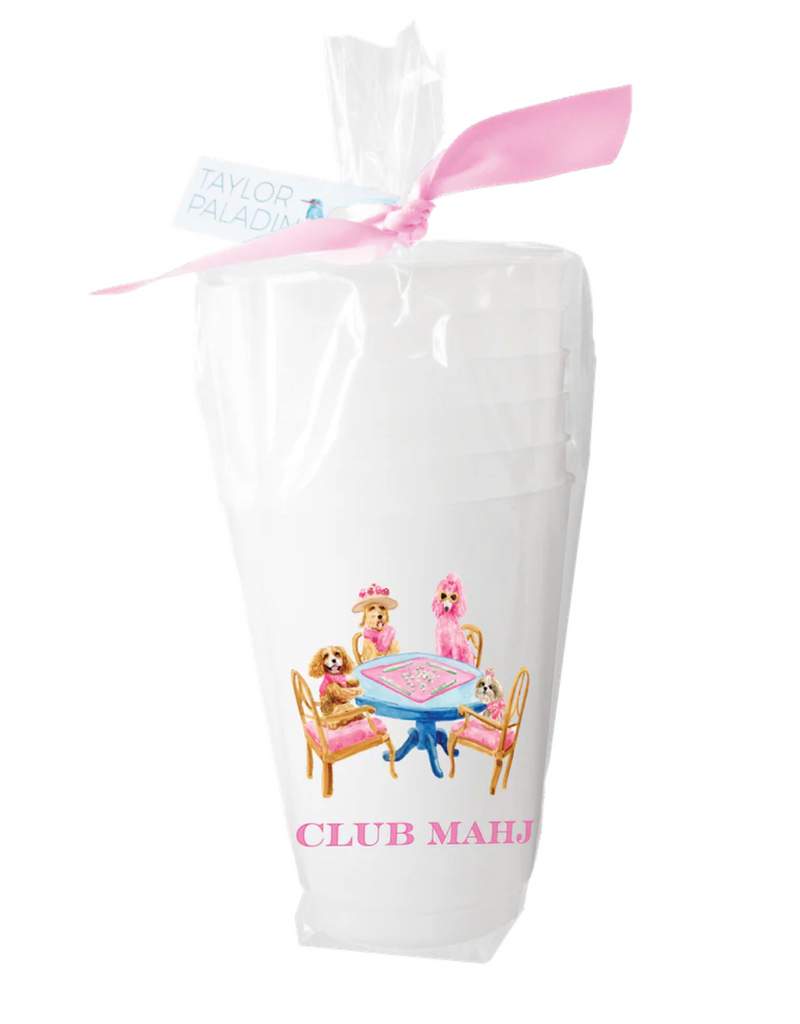 TAYLOR PALADINO MAHJONG DOGS FROSTED CUPS
