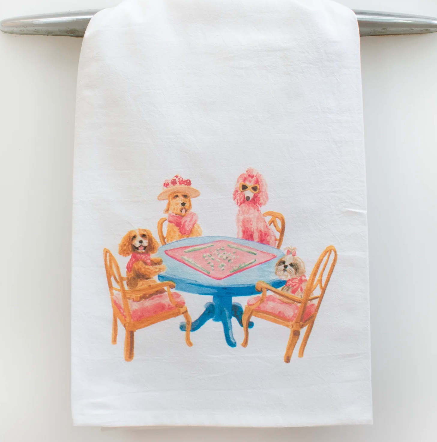 TAYLOR PALADINO DOGS PLAYING MAHJONG TEA TOWEL TAYLOR PALADINO DOGS PLAYING MAHJONG TEA TOWEL