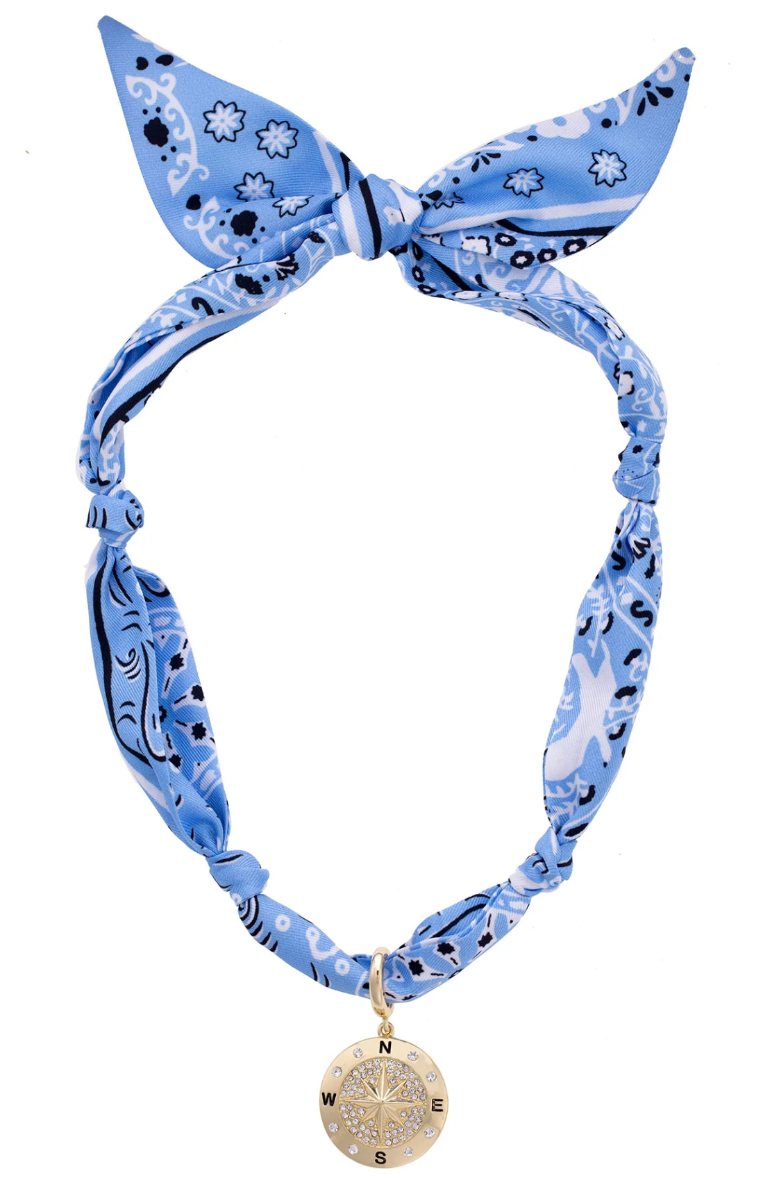 CANVAS CALISTA PAVE COMPASS SCARF NECKLACE BLUE/WHITE CANVAS CALISTA PAVE COMPASS SCARF NECKLACE BLUE/WHITE