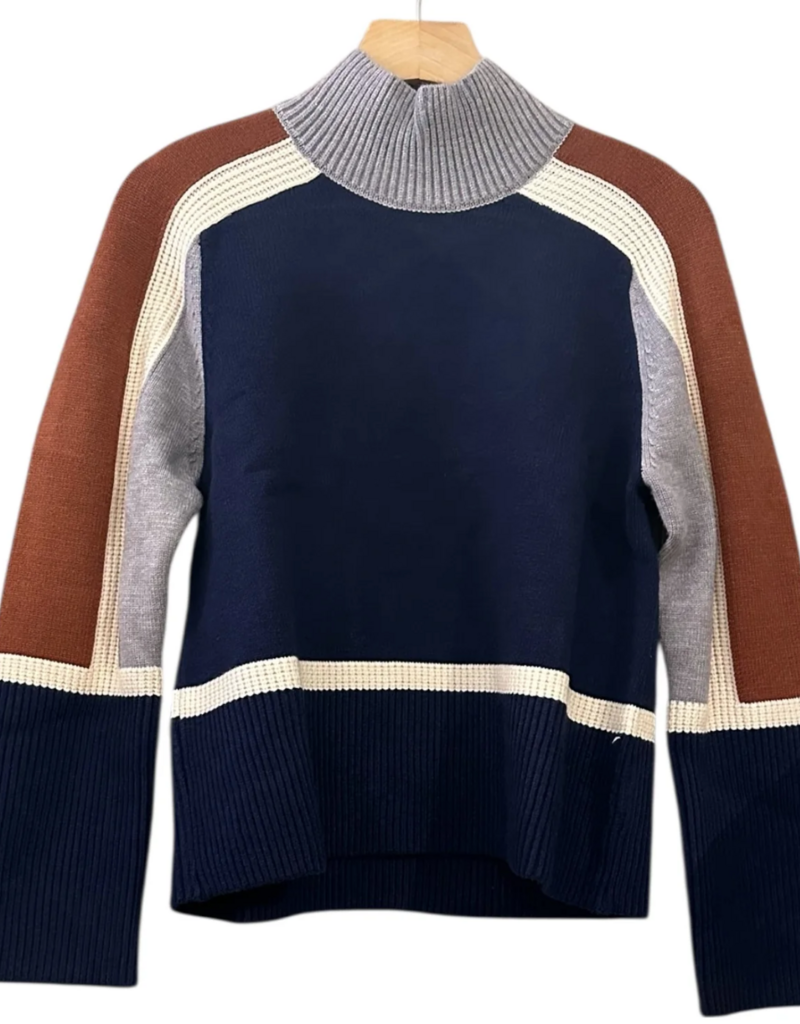 THML Colorblock Turtleneck Knit Sweater