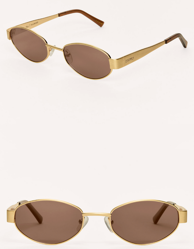 Z SUPPLY PALISADES POLARIZED SUNNIES-SATIN GLD/BROWN