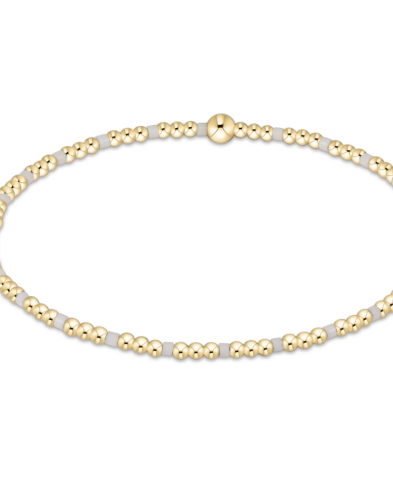 ENEWTON GAMEDAY HOPE SINCERITY PATTERN 2MM BEAD BRACELET-WHITE