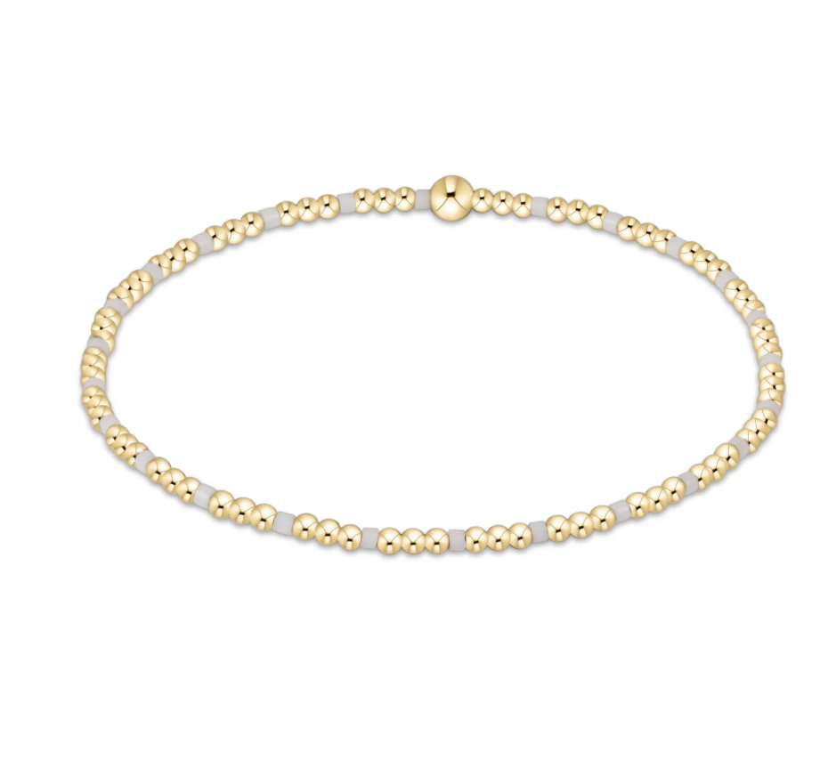 ENEWTON GAMEDAY HOPE SINCERITY PATTERN 2MM BEAD BRACELET-WHITE