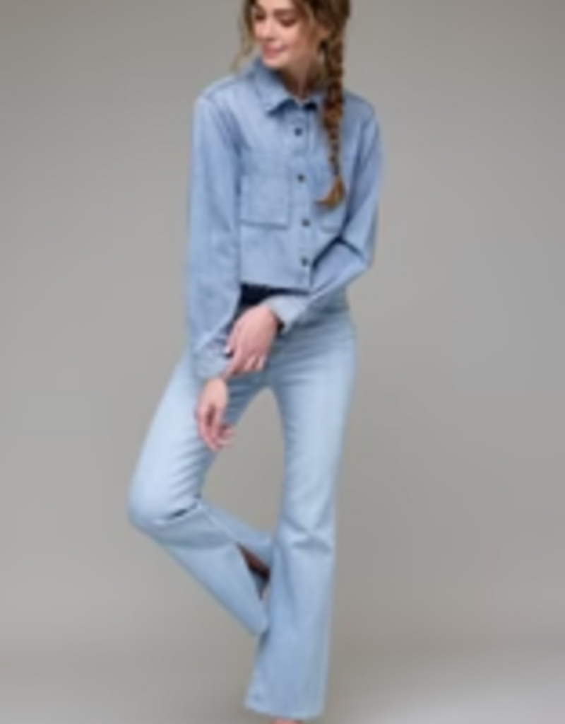 HIDDEN JEANS RYAN HIGH RISE BOOTCUT W/SIDE SLIT-LT WASH