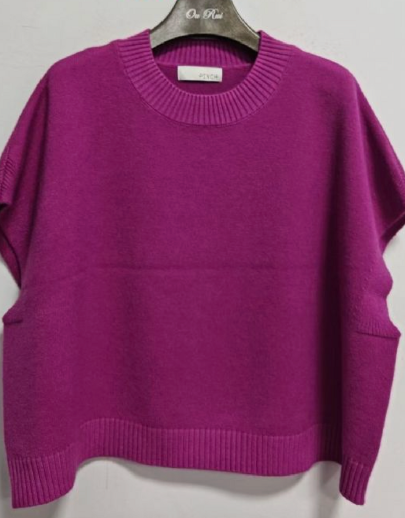 PINCH DROPPED SHOULDER SWEATER TOP