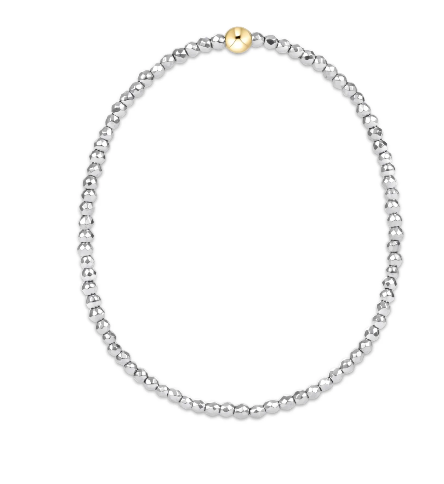 ENEWTON silver faceted hematite 2mm bead bracelet ENEWTON silver faceted hematite 2mm bead bracelet