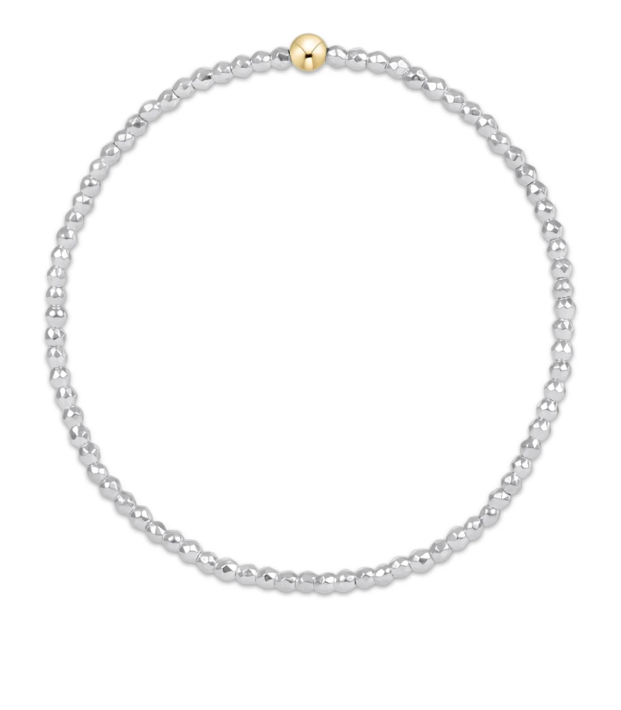 ENEWTON Bright Silver Faceted Hematite  2mm Bead Bracelet ENEWTON Bright Silver Faceted Hematite  2mm Bead Bracelet