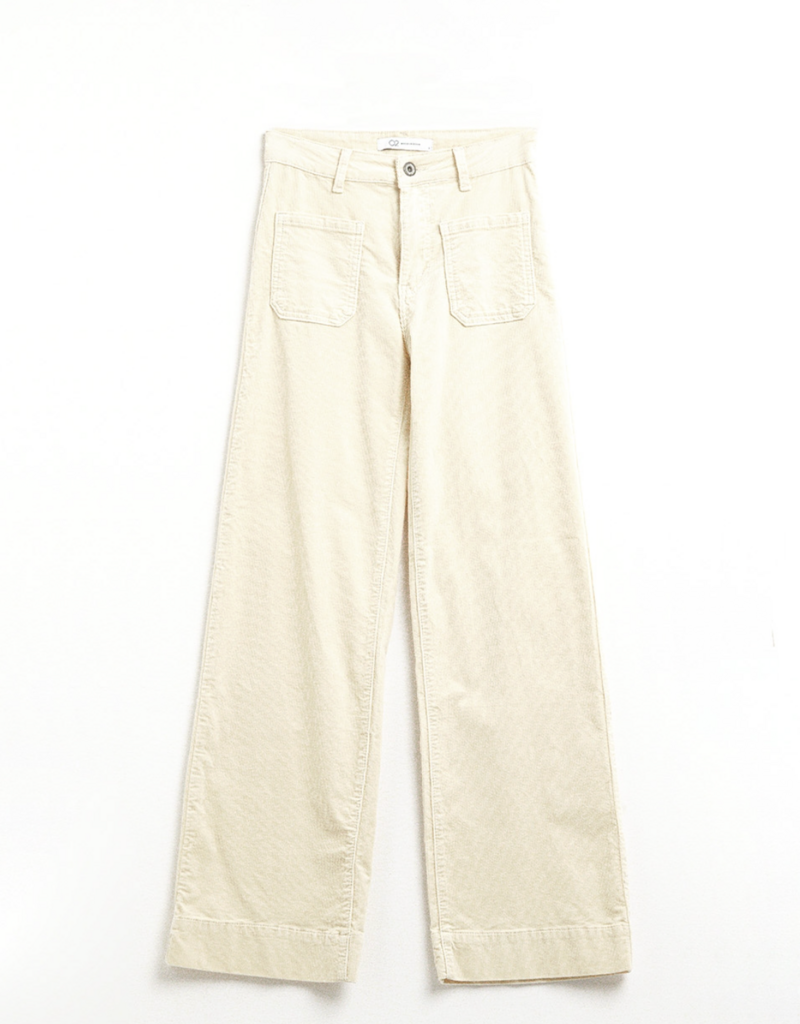 Q2 EASTON STRAIGHT LEG CORDUROY PANT-CREAM