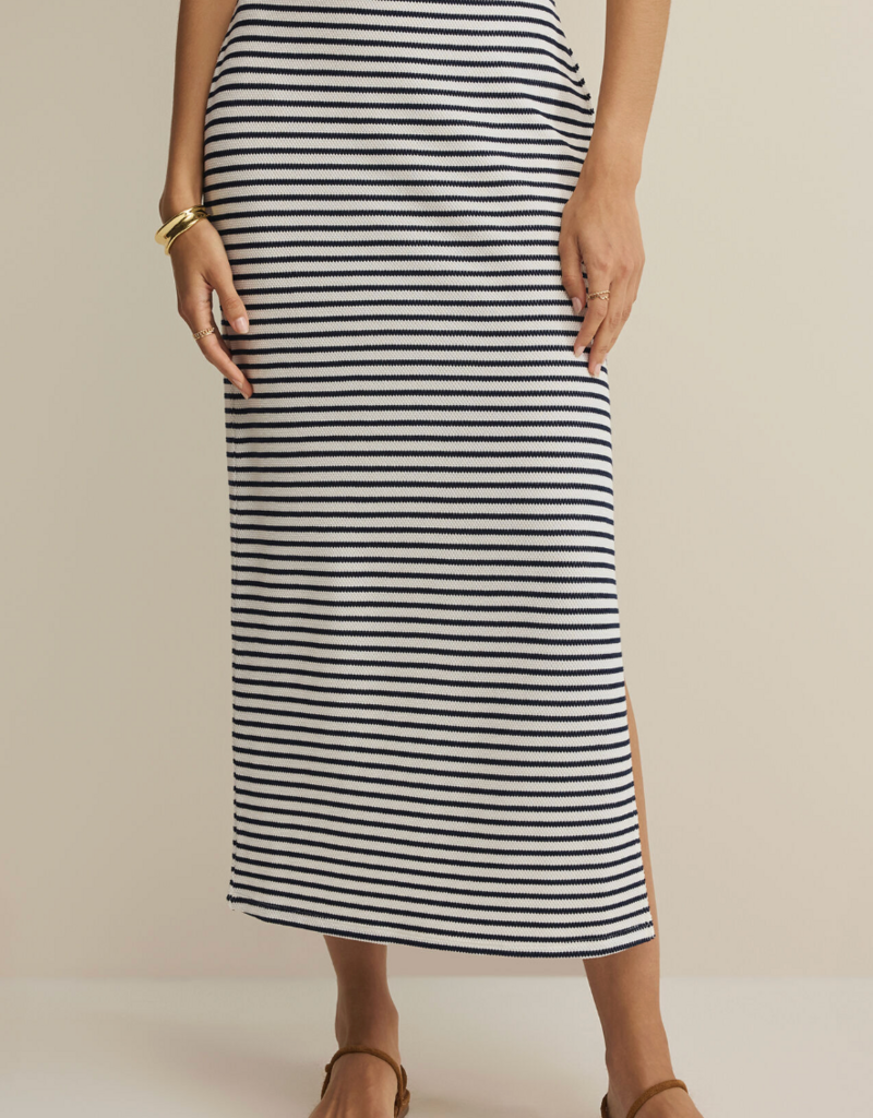 Z SUPPLY AINSLIE STRIPE MIDI SKIRT-ECLIPSE