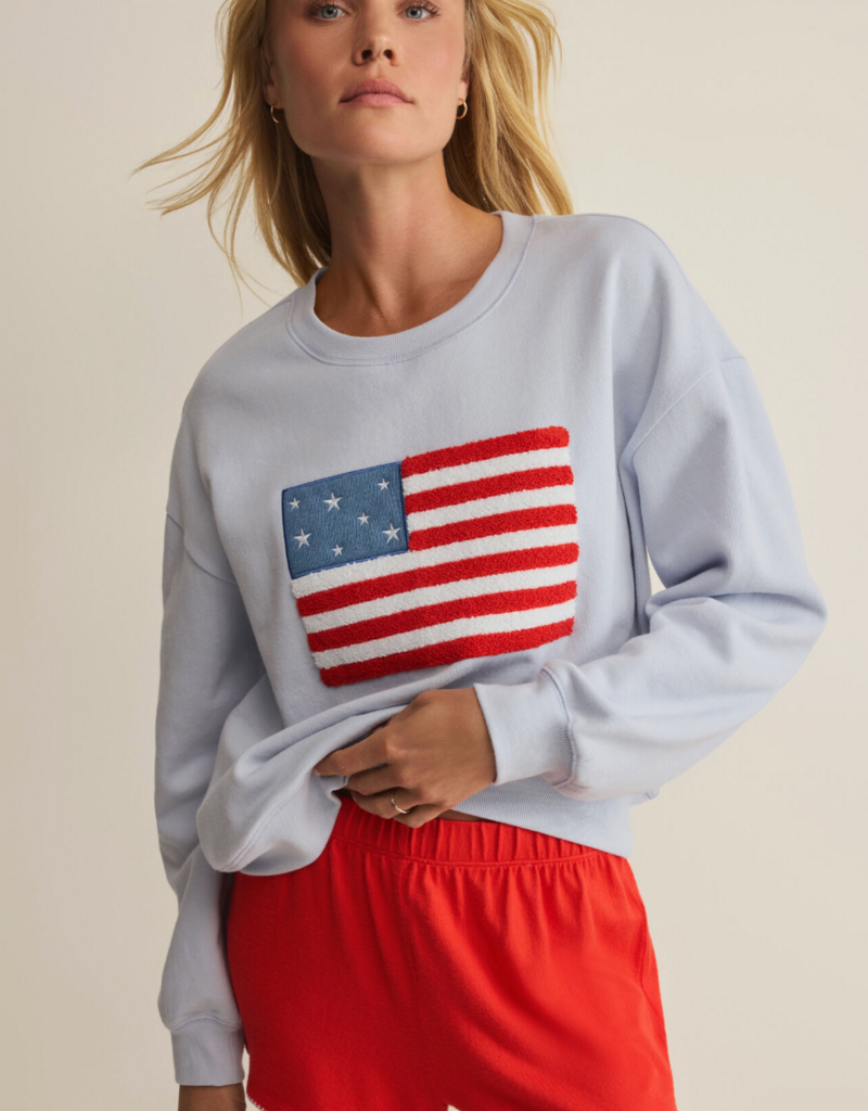 Z SUPPLY FREE TIME SWEATSHIRT-HAMPTONS BLUE
