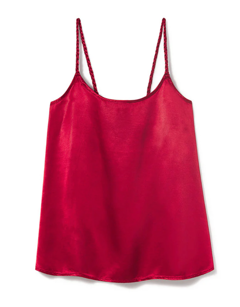 PJ HARLOW DAISY SATIN CAMI WITH BRAIDED STRAPS