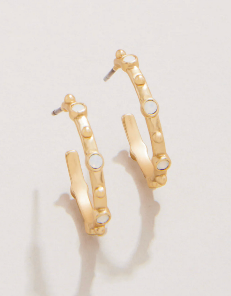 BRISTOL HOOP EARRINGS 20MM WHITE OPAL