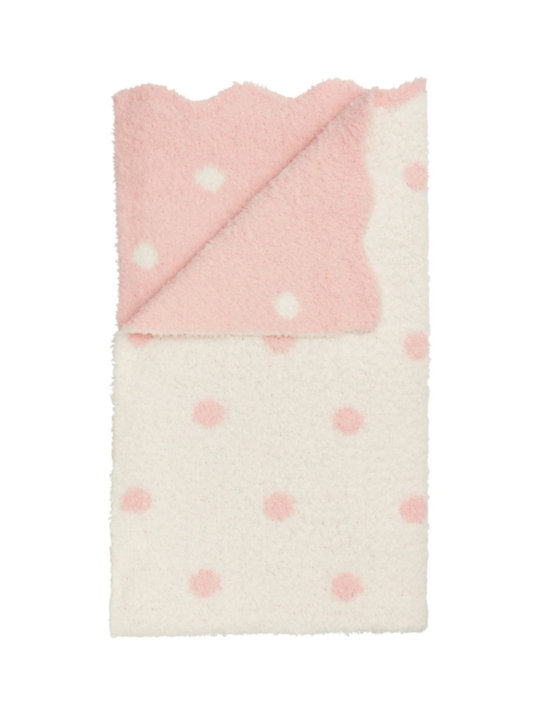 MUD PIE PINK DOT CHENILLE BLANKET