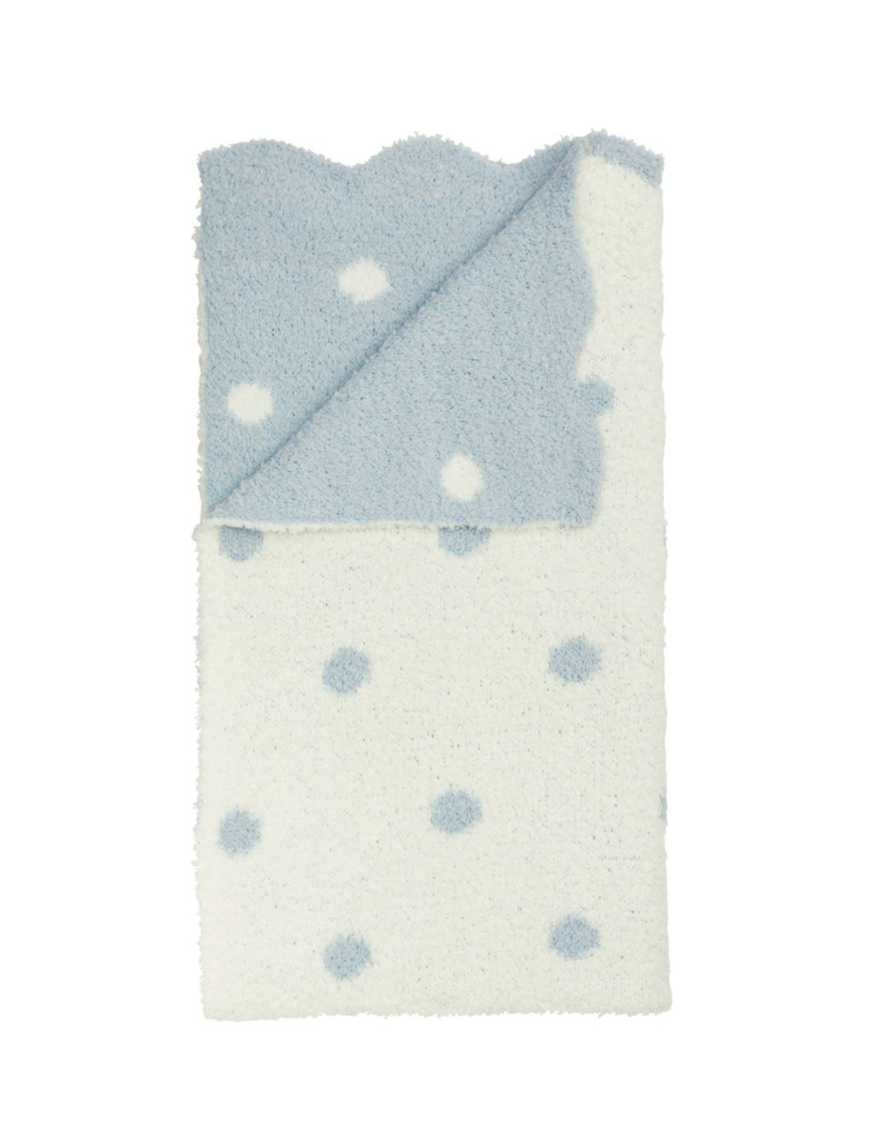 MUD PIE BLUE DOT CHENILLE BLANKET