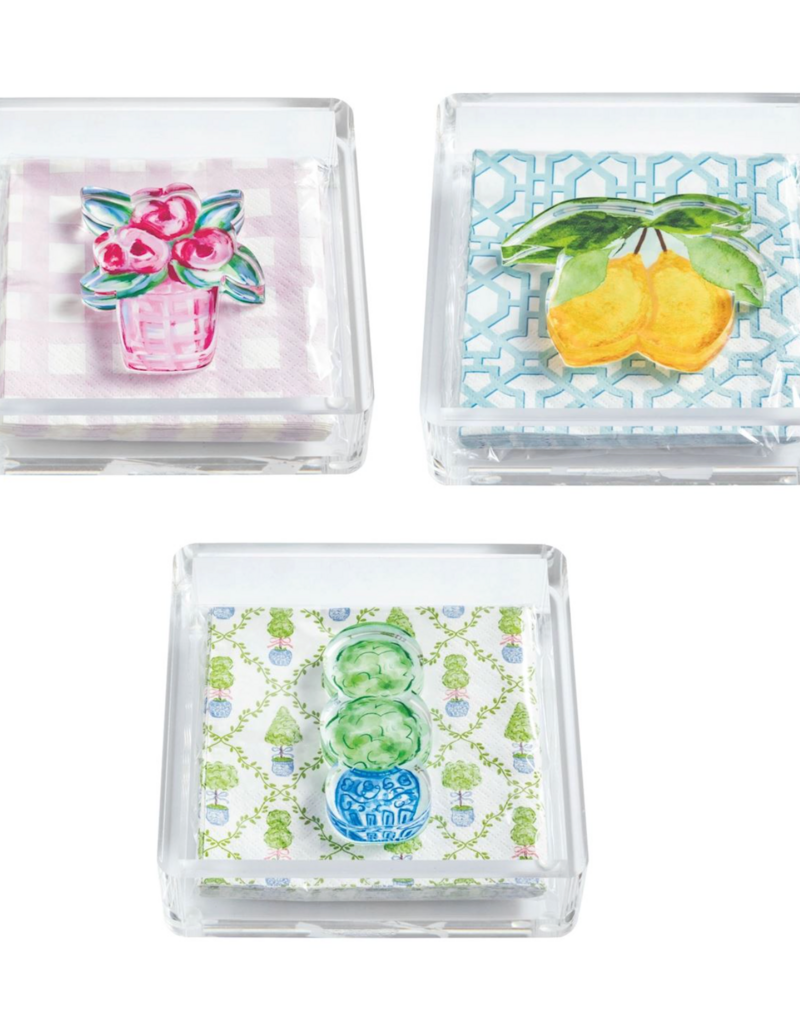 MUD PIE GARDEN NAPKIN HOLDER AND WEIGHT SET