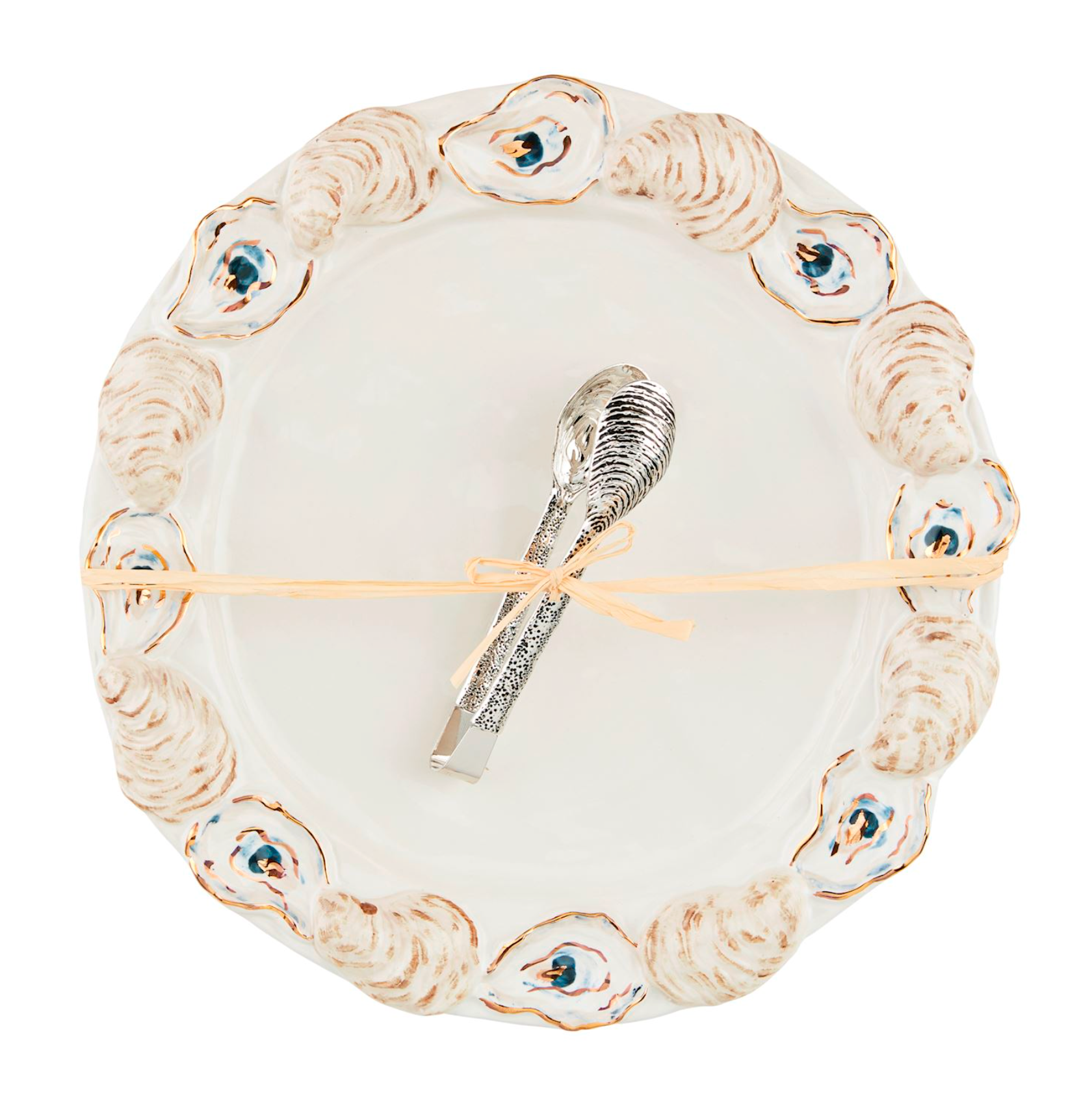 MUD PIE OYSTER ROUND PLATTER SET