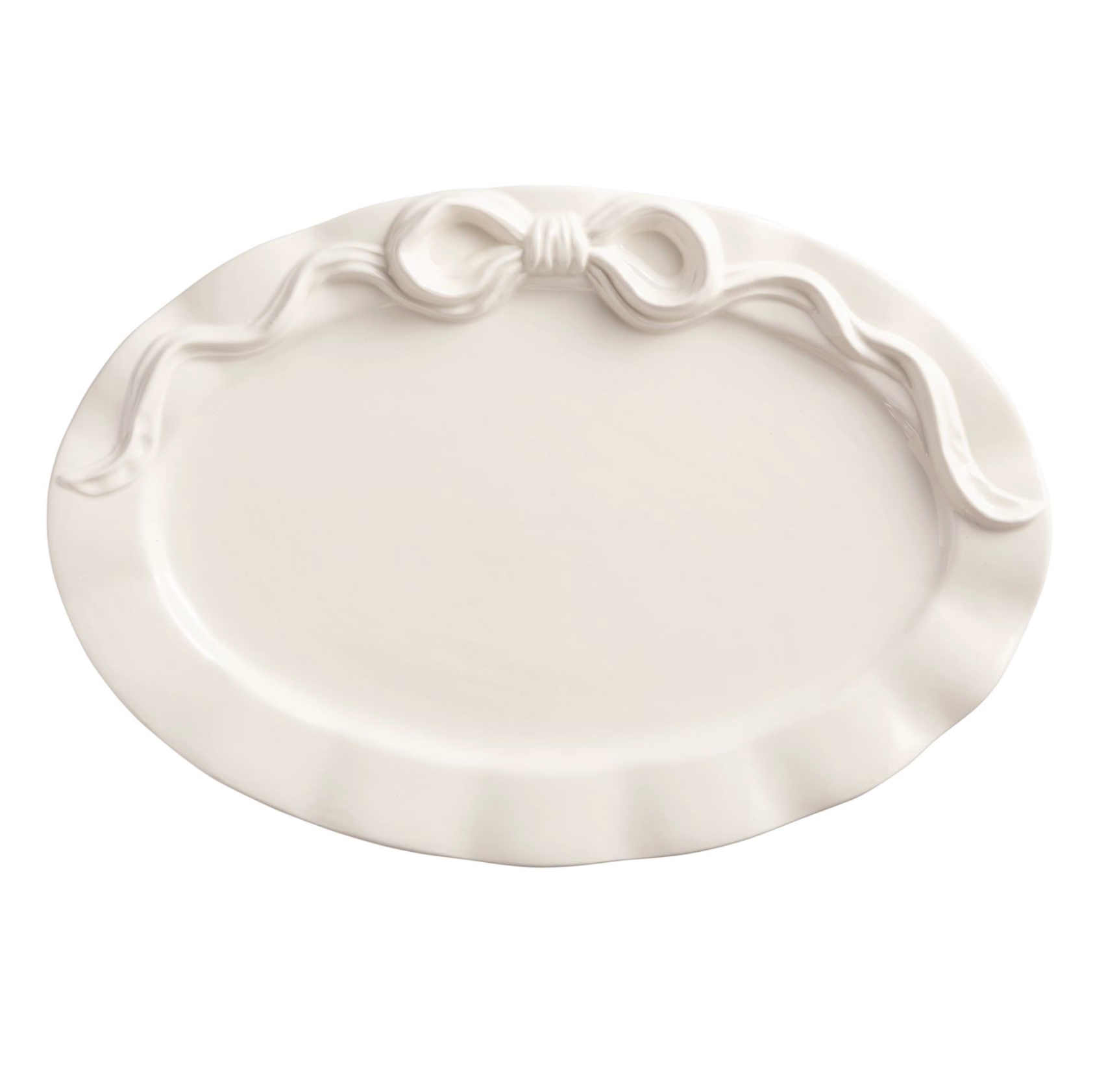 MUD PIE WHITE BOW SERVING PLATTER